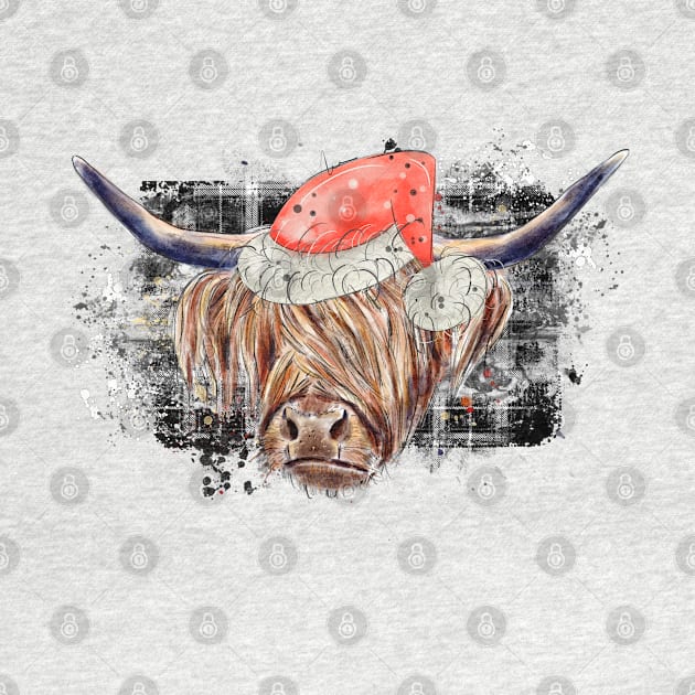 Christmas Highland Cow by HJstudioDesigns